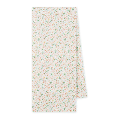 Floral patterned towel on a white background