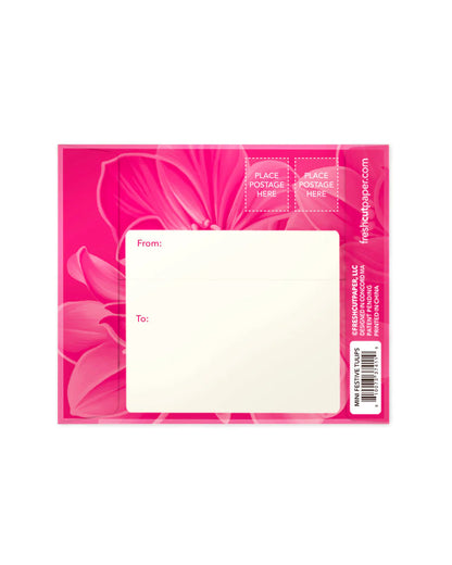 back view of pink mailing envelope.