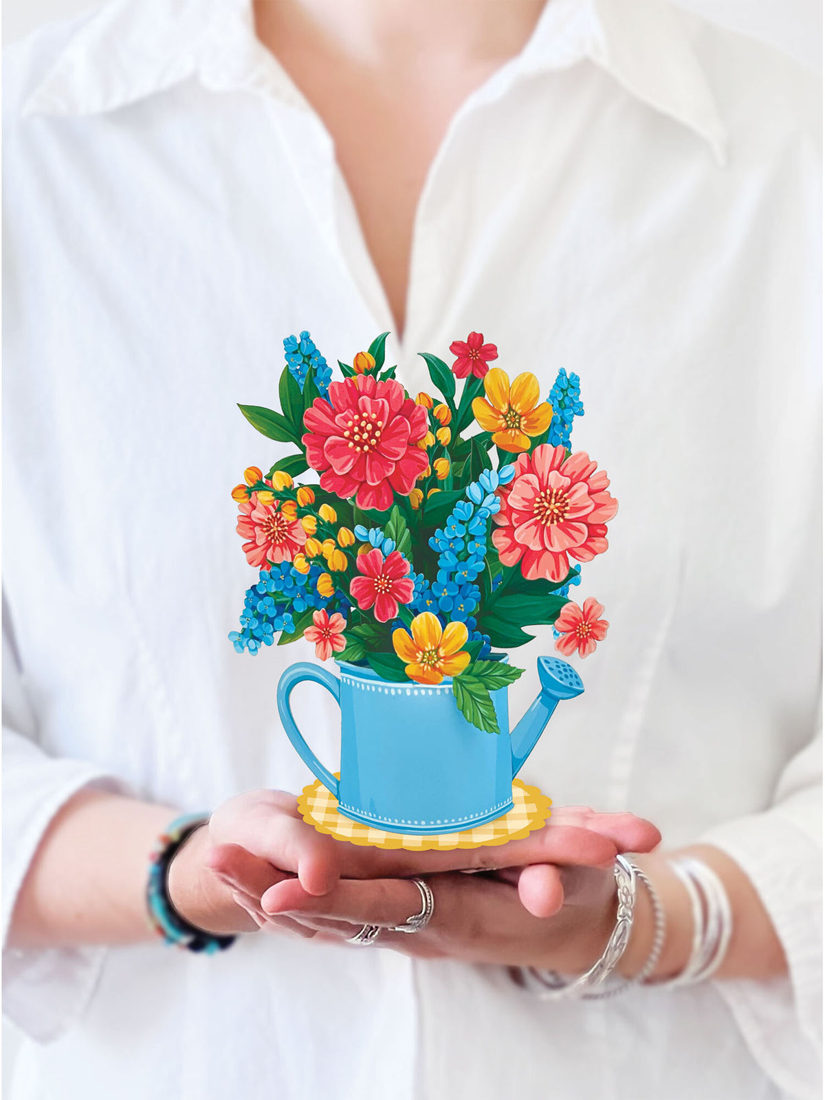 a person holding the Sprinkle of Sunshine Mini Pop-Up Card