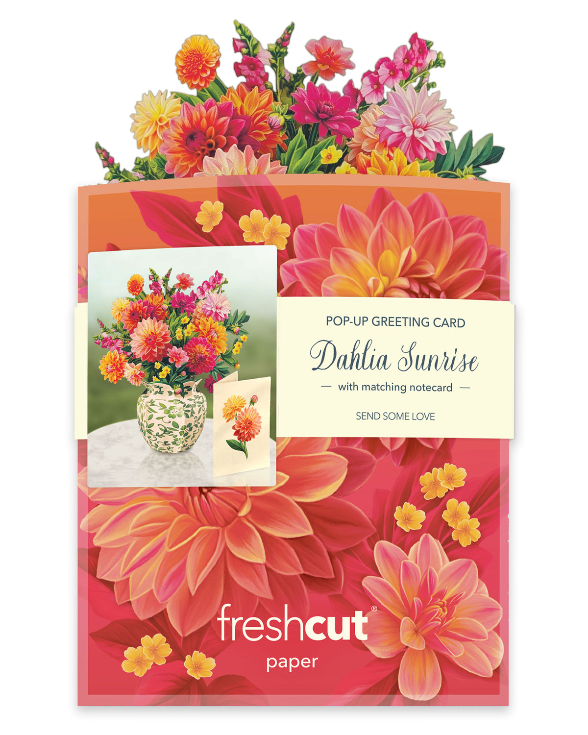 flat, mailable version on the Sunrise Dahlia Mini Pop-Up Card