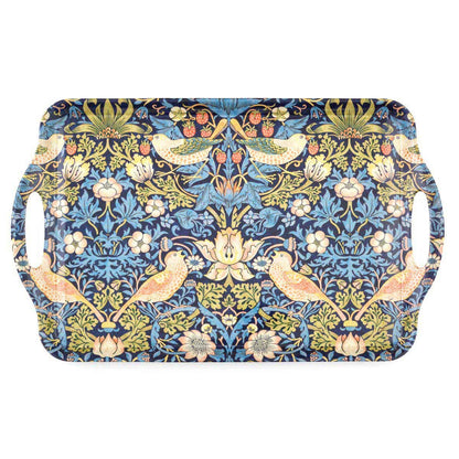 Strawberry thief tray in blue