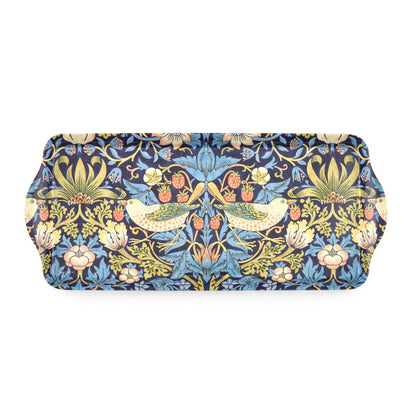 Strawberry thief sandwich tray in blue
