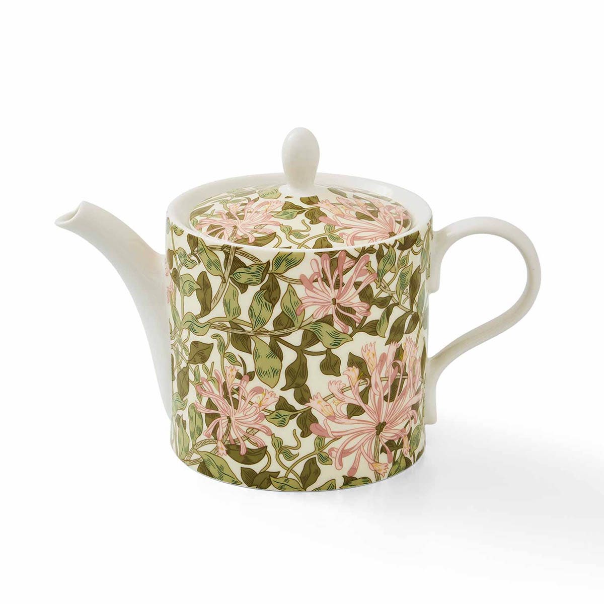 honeysuckle teapot on a white background