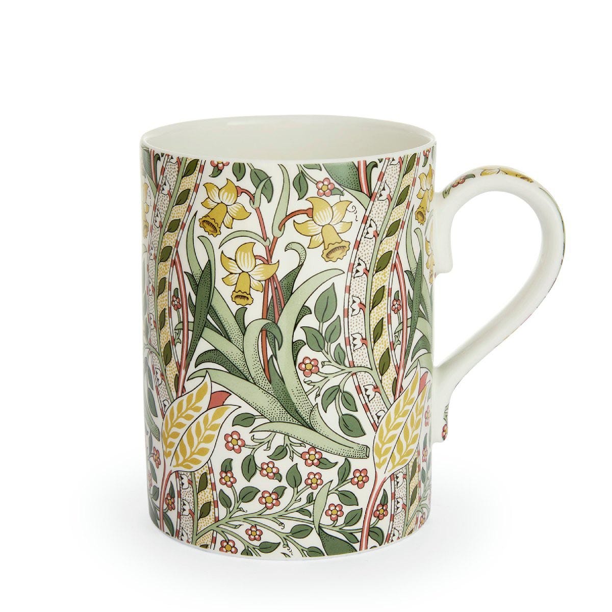 morris and co daffodil mug on a white background