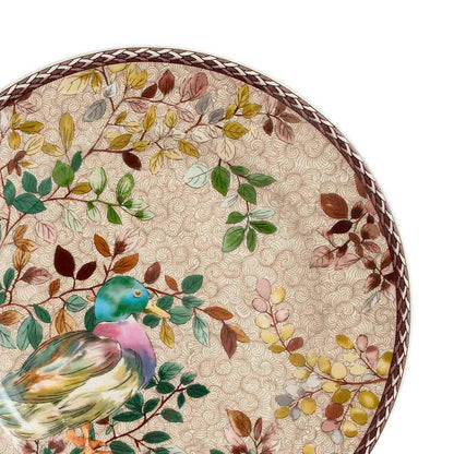 up close view of mallard duck salad plate