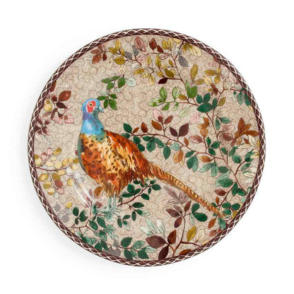 Spode woodland pheasant salad plate shown on a white background