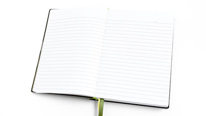 inside lined pages of Green Book Journal