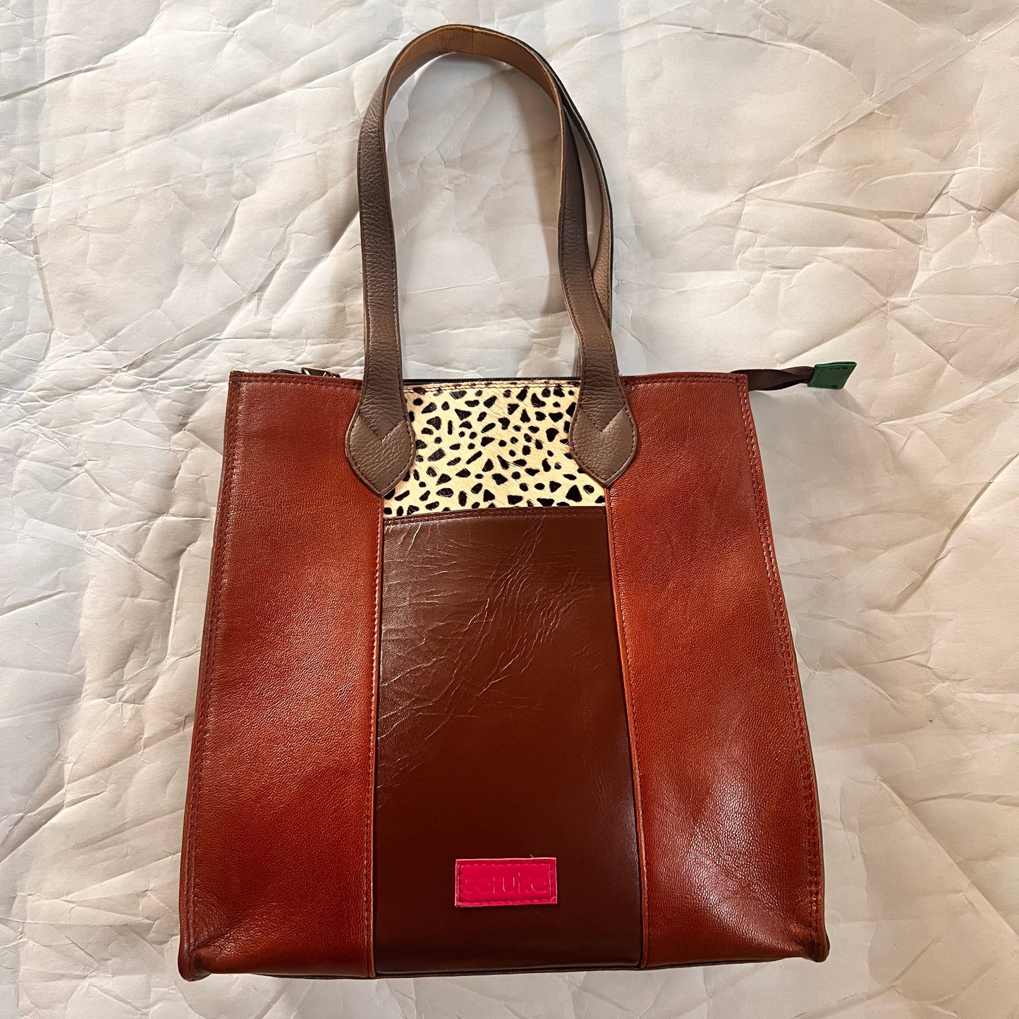 front view of chocolate giselle tote.