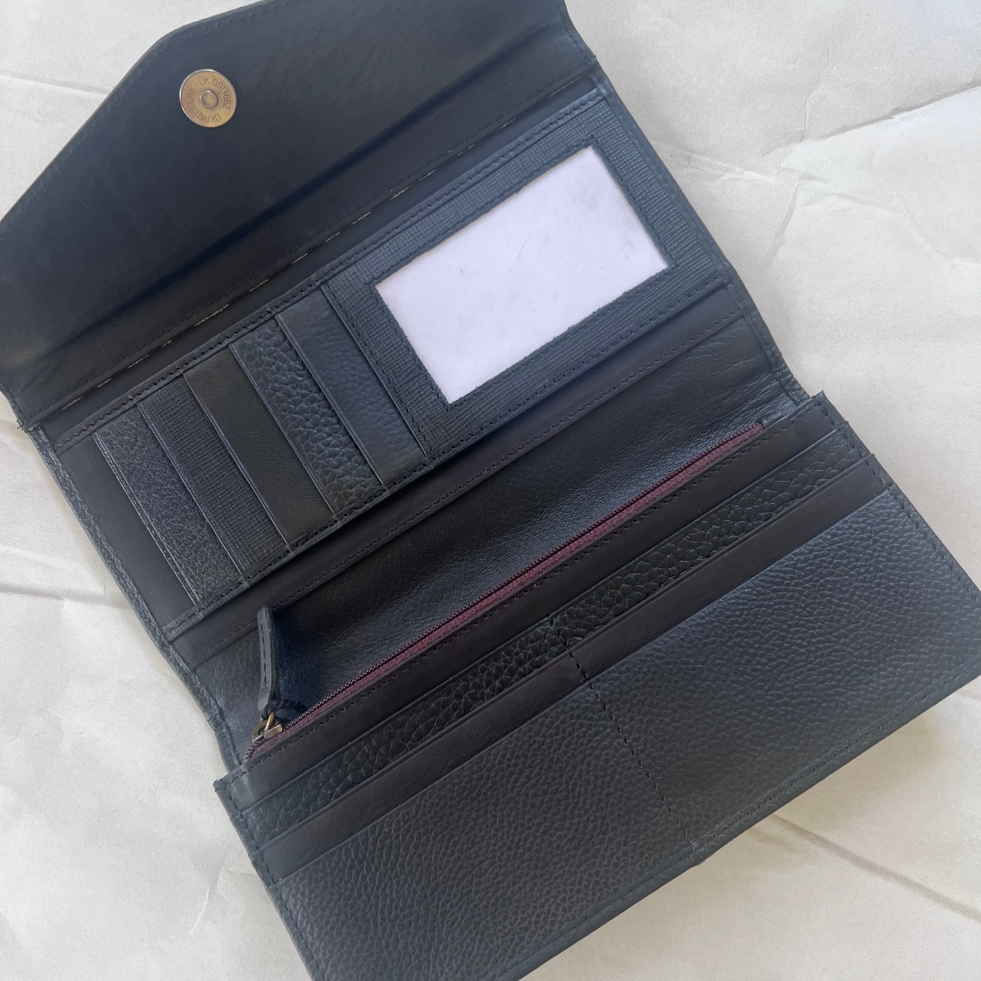 interior view of raven Judith Wallet