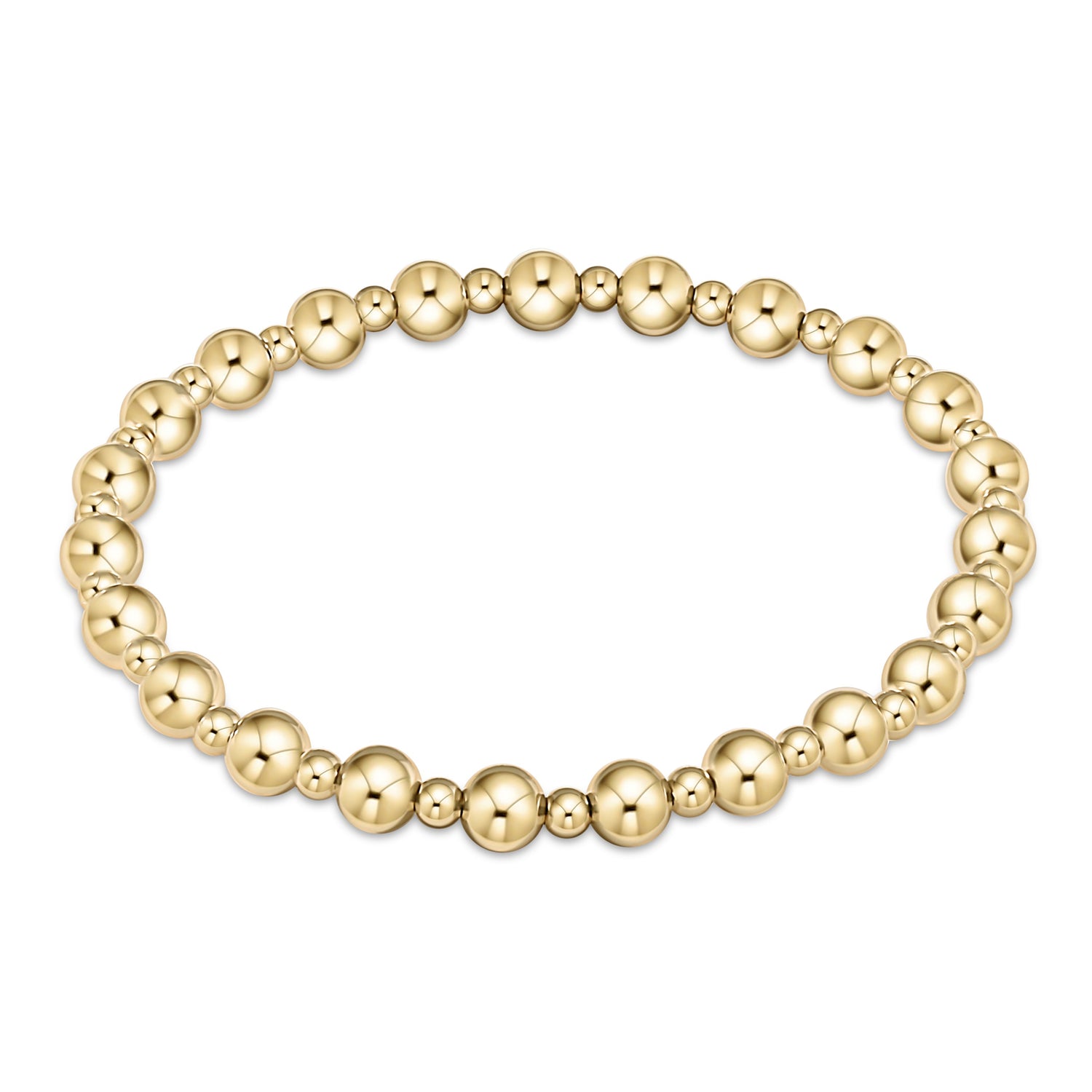 Extends - Classic Grateful Pattern 5mm Bead Bracelet, gold