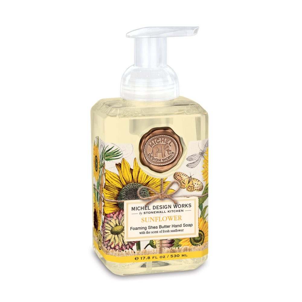 Sunflower Foaming Hand Soap pump displayed against a white background