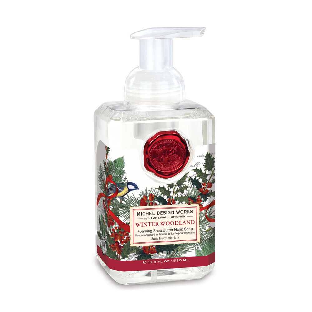 bottle of winter woodland foaming hand soap.