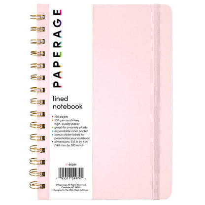 Spiral Notebook with pale pink cover