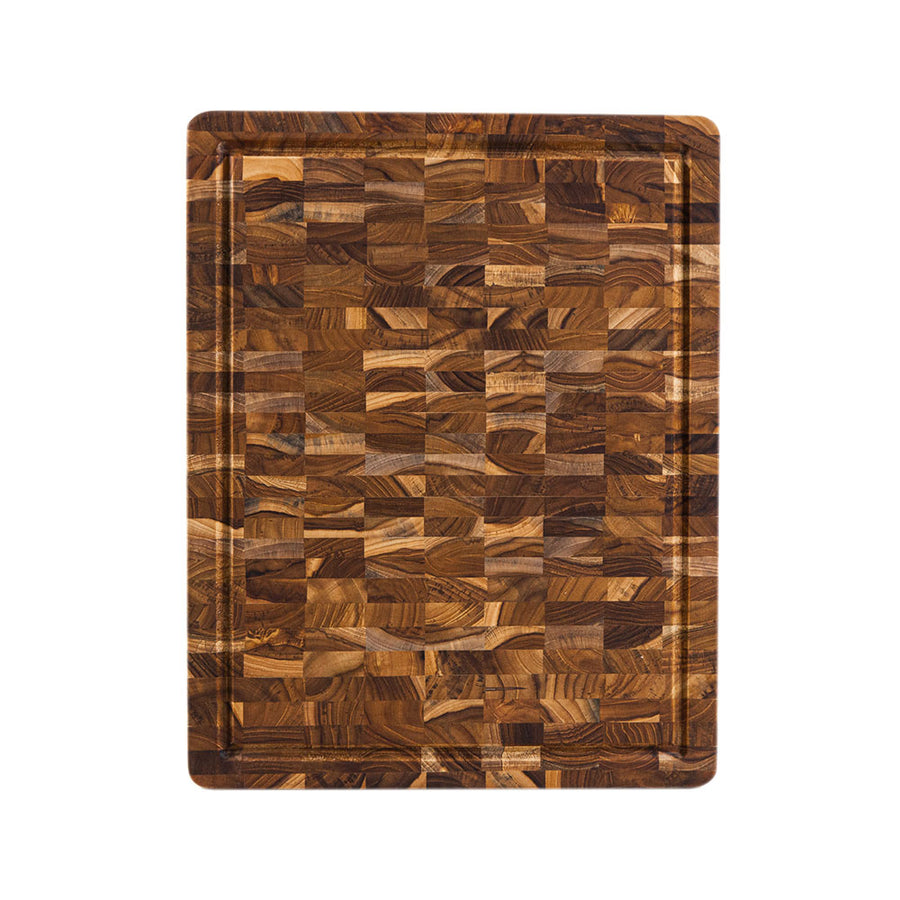 top view of end grain cutting board.