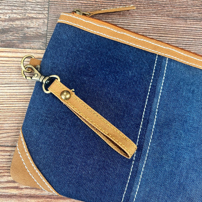 close-up of wristlet strap draped over wristlet.