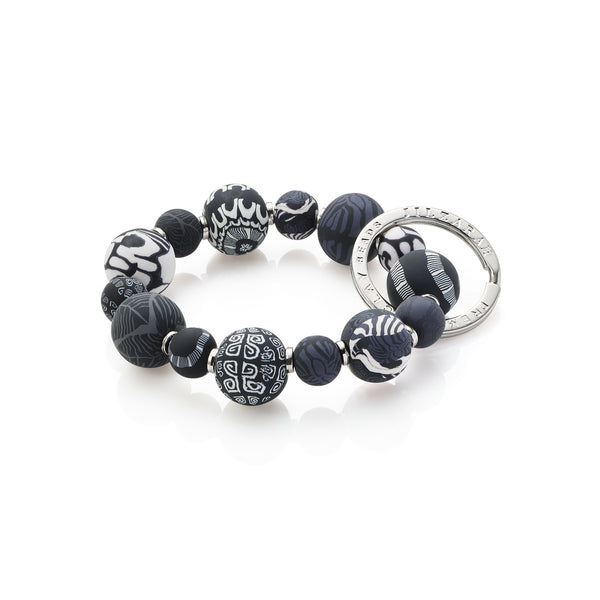 Noir Small Bead Keychain shown on a white background