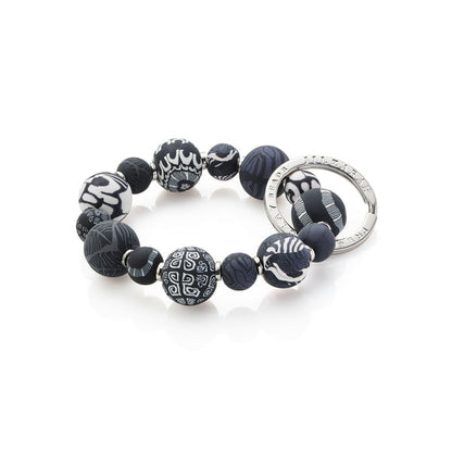 Noir Small Bead Keychain shown on a white background