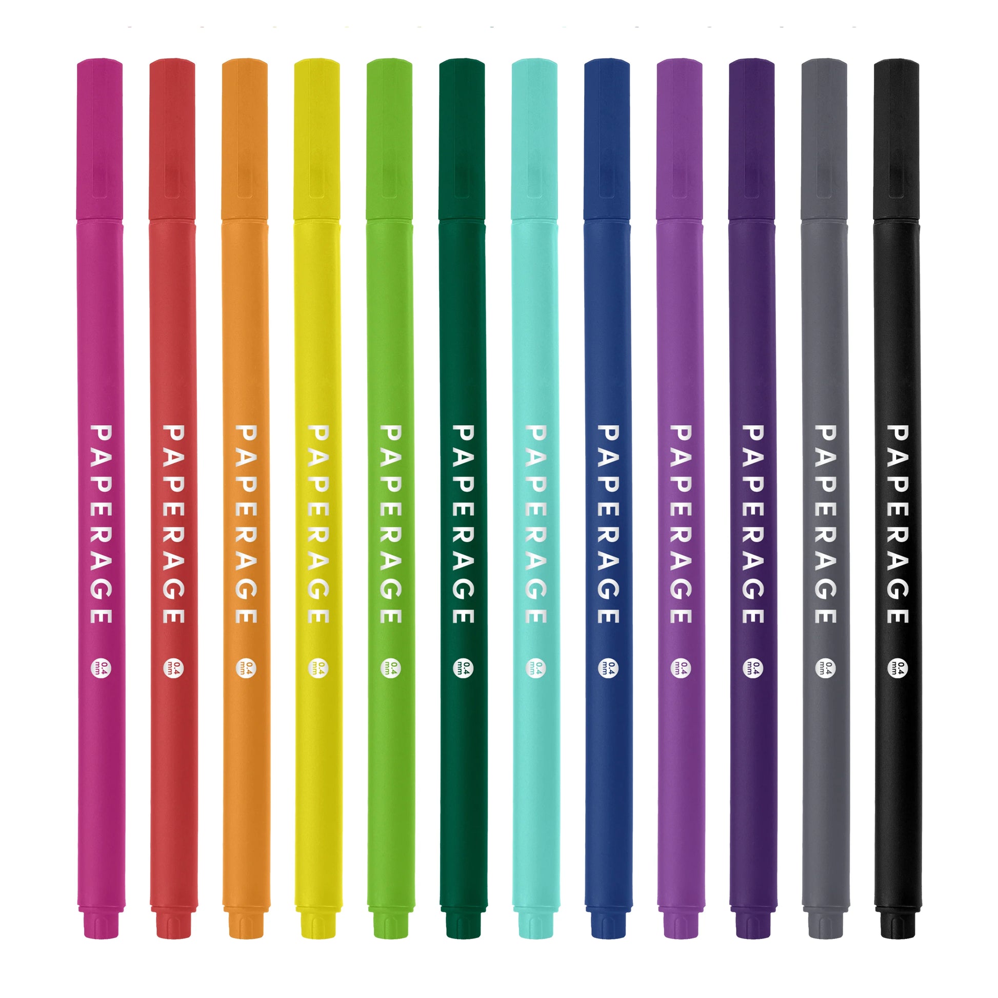 Set of colorful markers with 'Paperage' branding on a white background