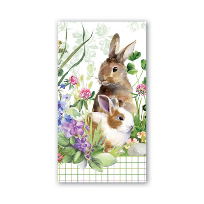 rectangular hostess bunny meadows paper napkin on a white background.