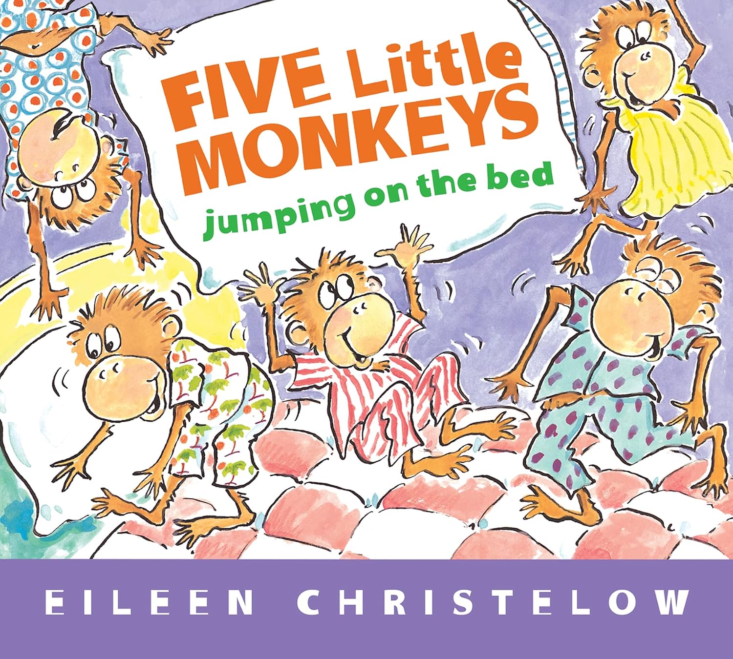 book cover to Five Little Monkeys Jumping on the Bed by Eileen Christelow