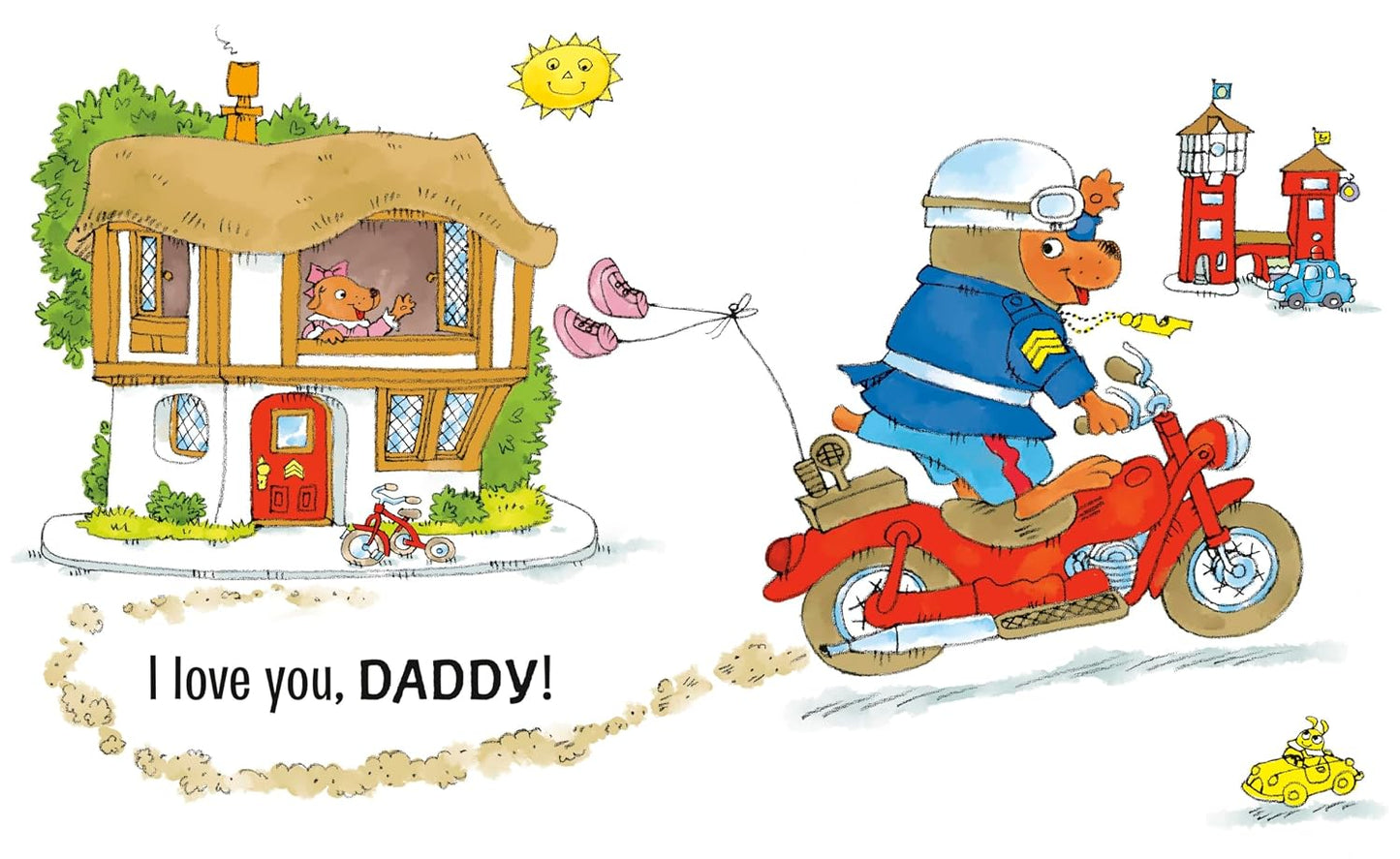 Richard Scarry's Best Daddy Ever book open showing 2 pages