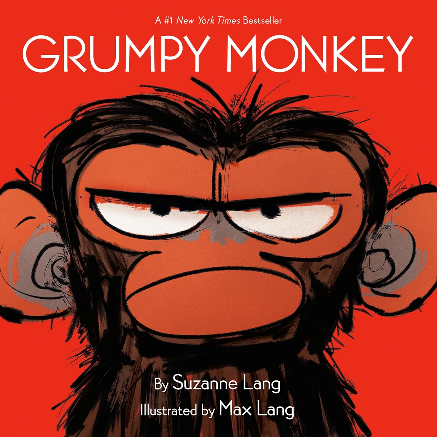 cover of the book showing a grumpy monkeys face
