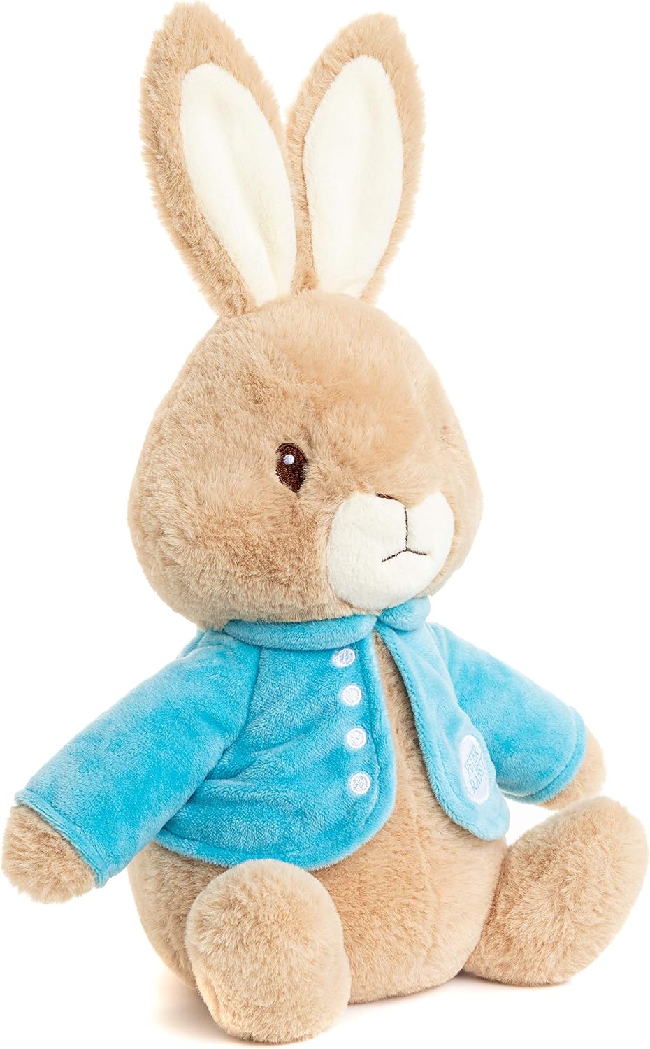 angled front facing Peter Rabbit Plush Toy on a white background
