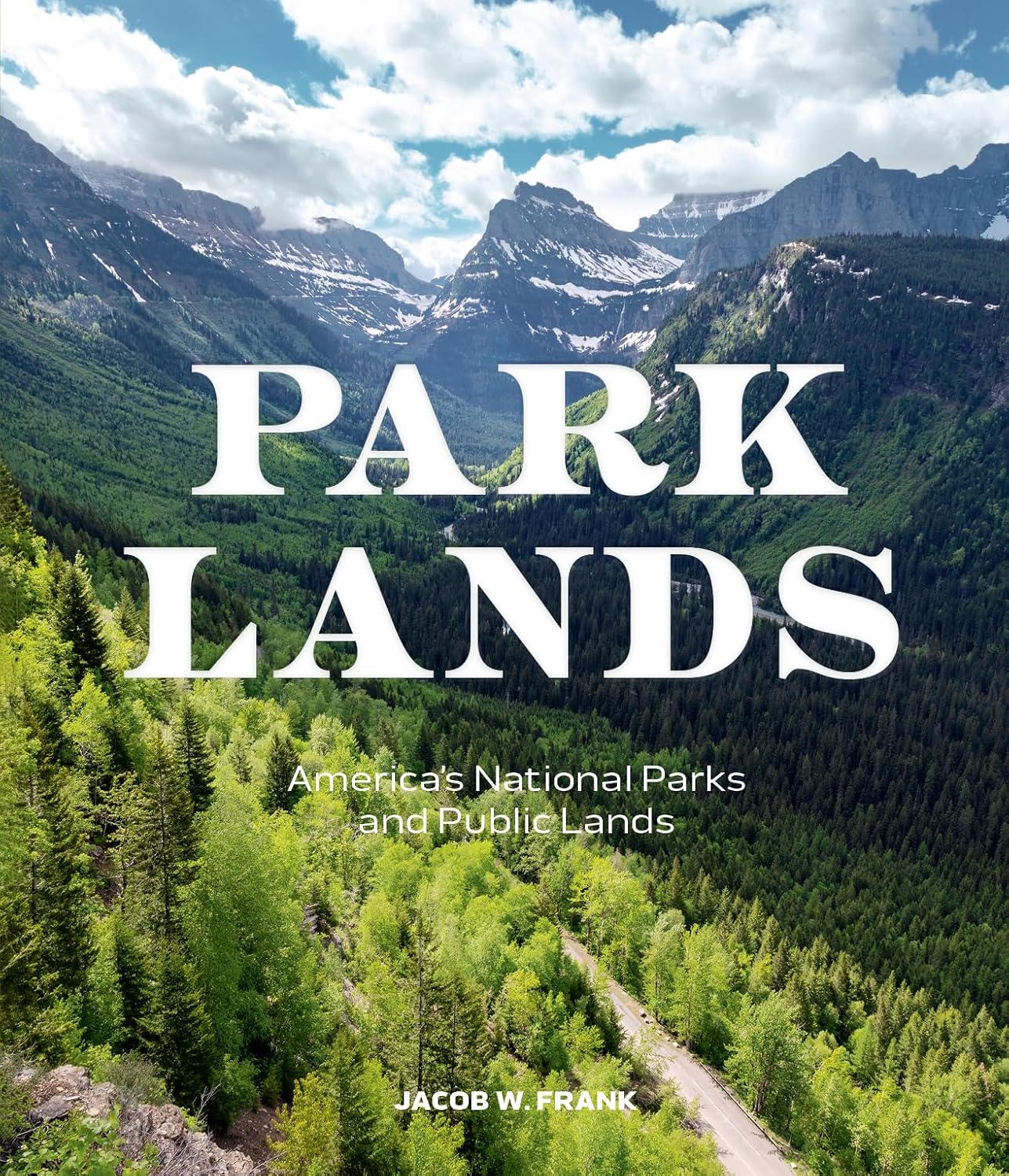 Book cover of 'Park Lands' with a mountainous landscape and forest.