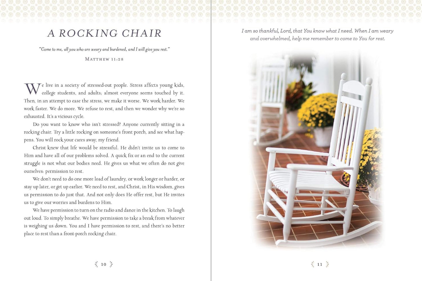 pages from book with image of rocking chair and section titled "rocking chair".