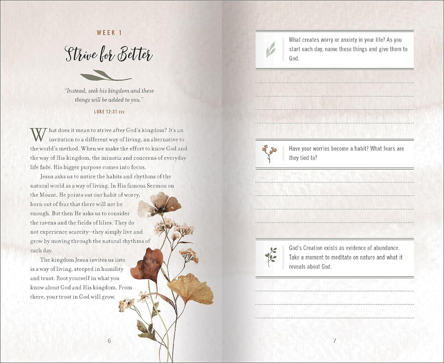 inside pages with chapter titled strive for better