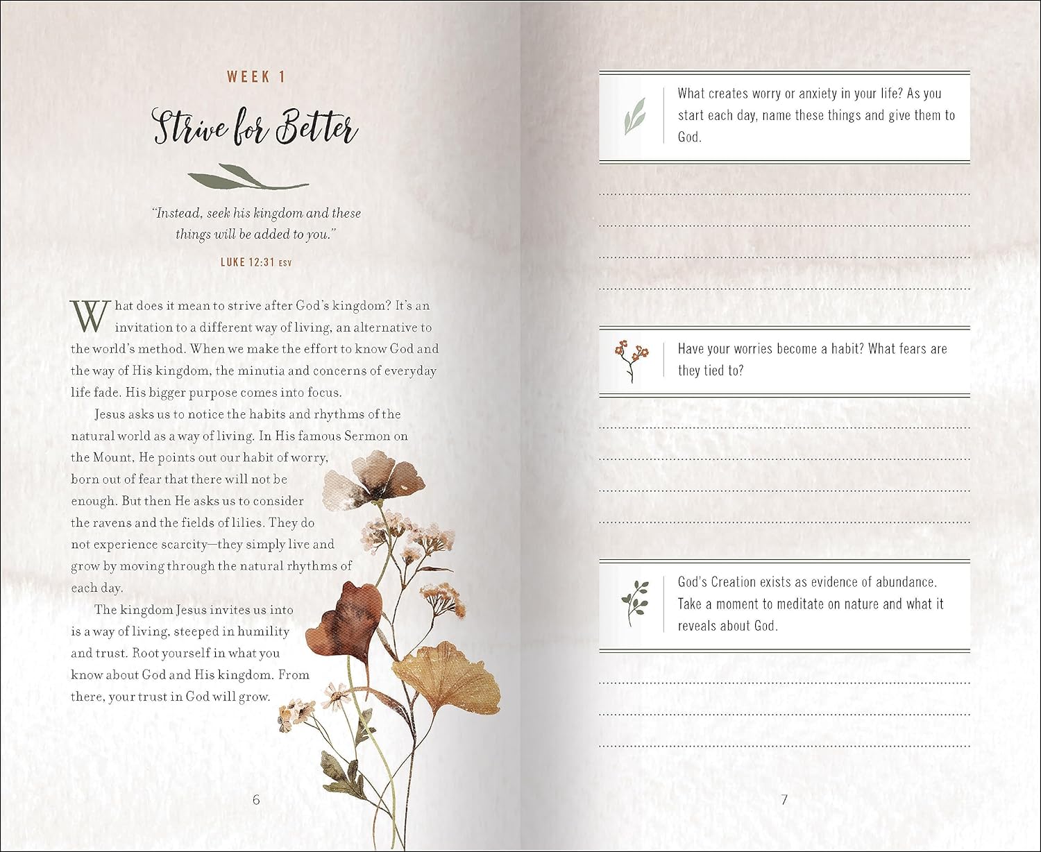 inside pages with chapter titled strive for better