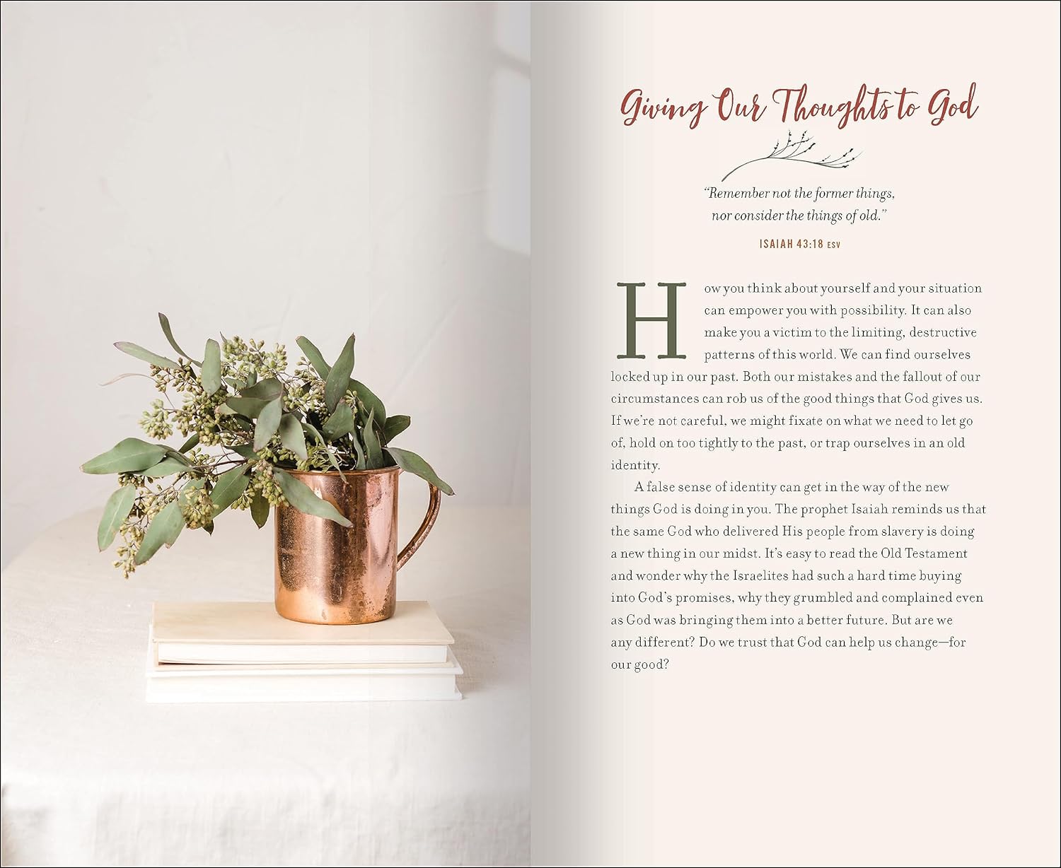 inside pages of The Weekly Habits Project with charter titled giving our thought to god