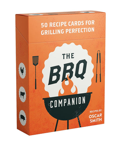 orange card deck box with black and white text