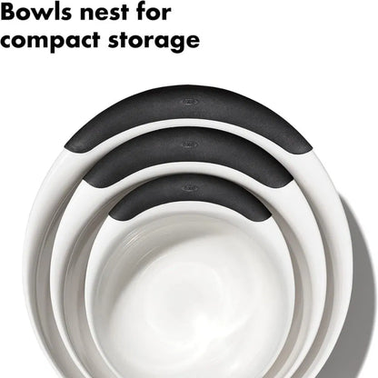 top view of Good Grips Mixing Bowl Set nested together