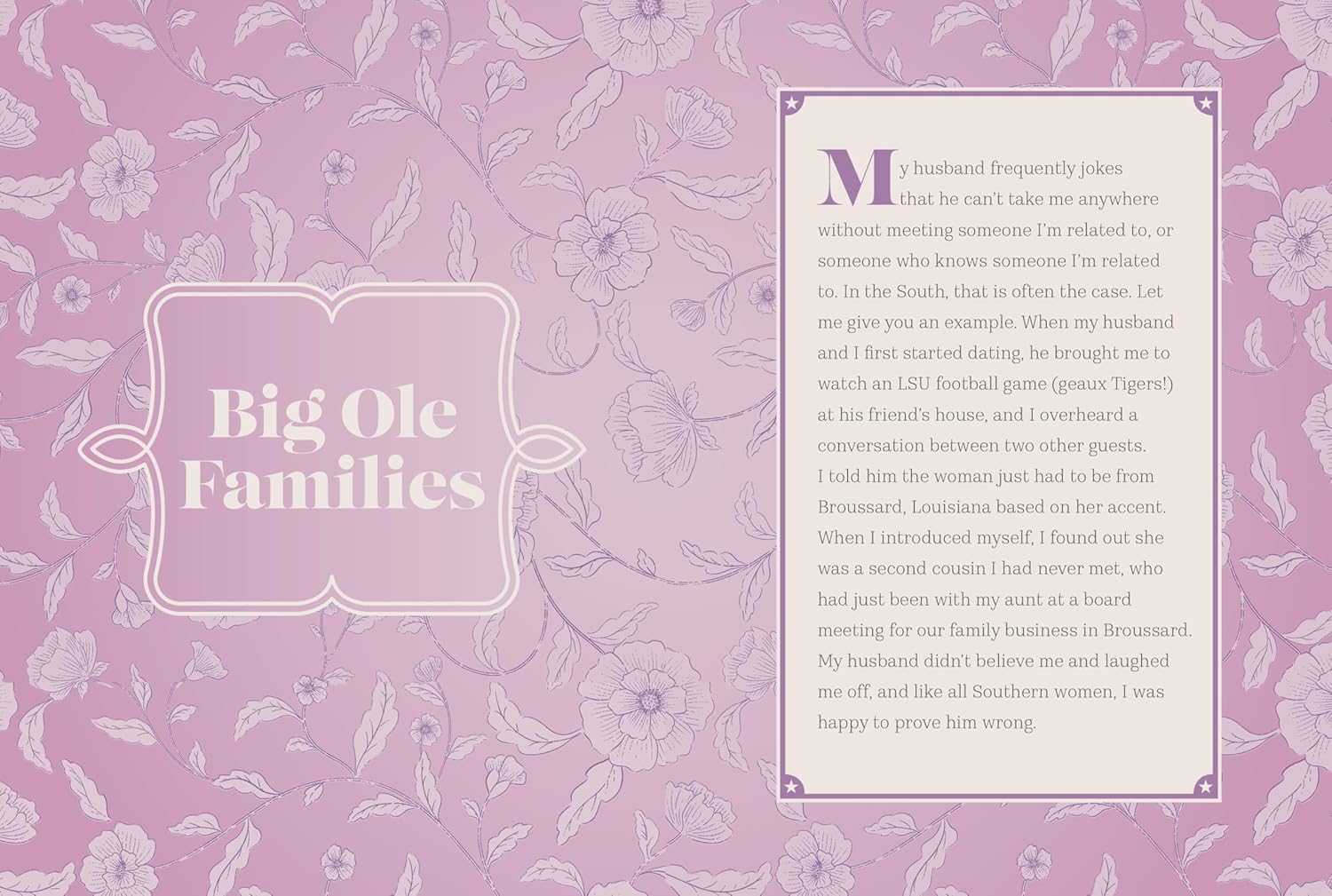 inside pages of Southern Wisdom titled big ole families