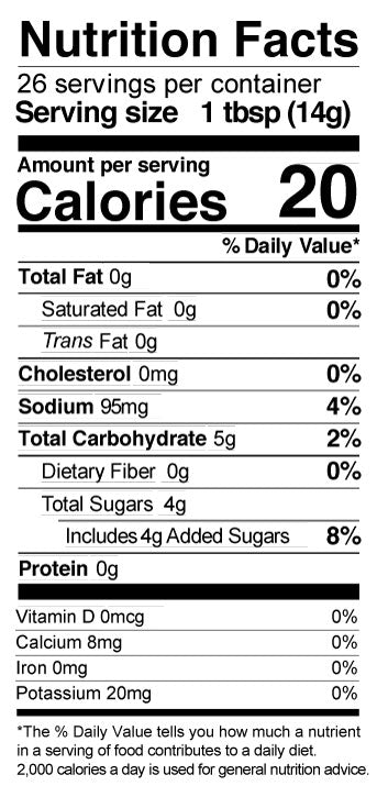 Nurtrition facts. Please call 501-327-2182 for more information.