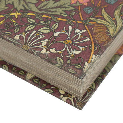 A close-up of a decorative book box corner 