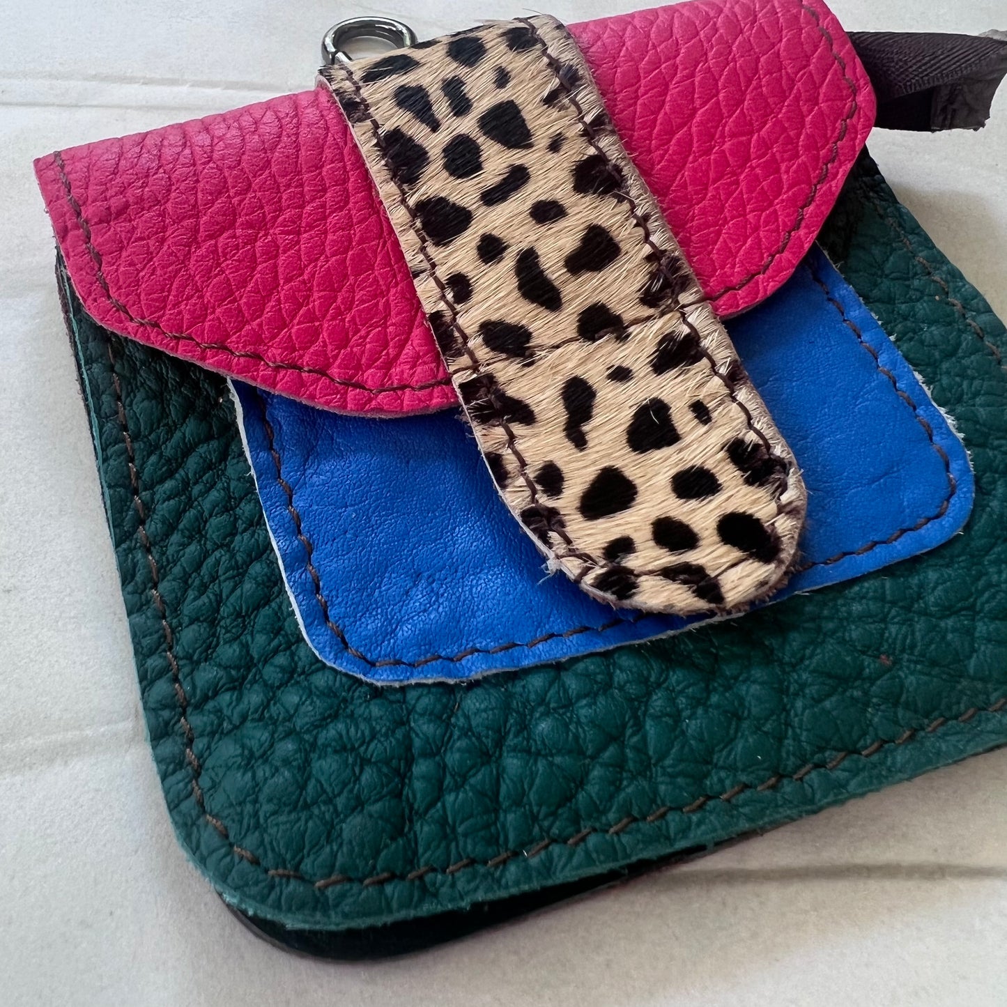 close up of hot pink Angela Bag Charm