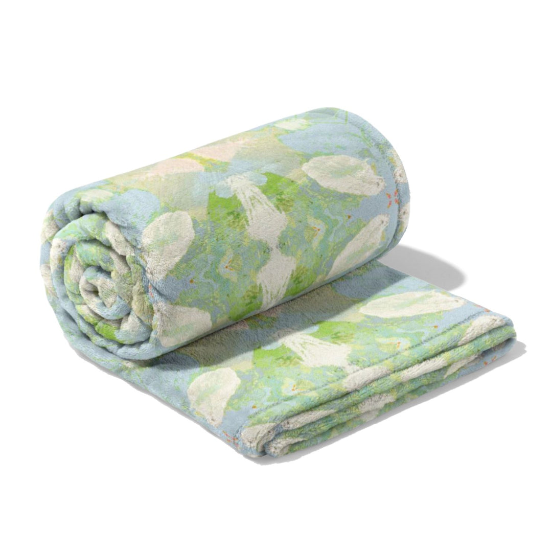 elephant falls fleece blanket folded and shown on a white background