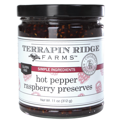 jar of Hot Pepper Raspberry Preserves. 