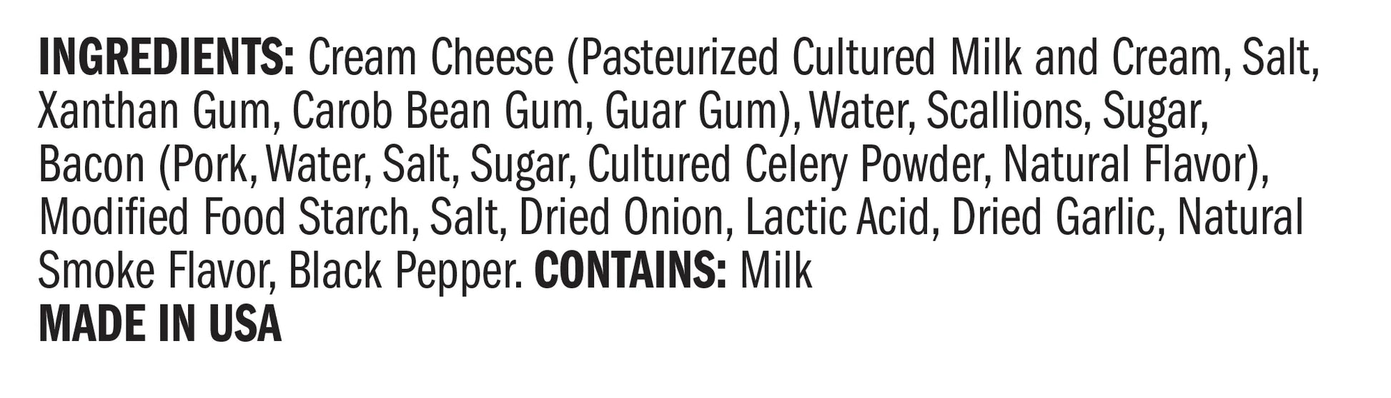 label of ingredients list