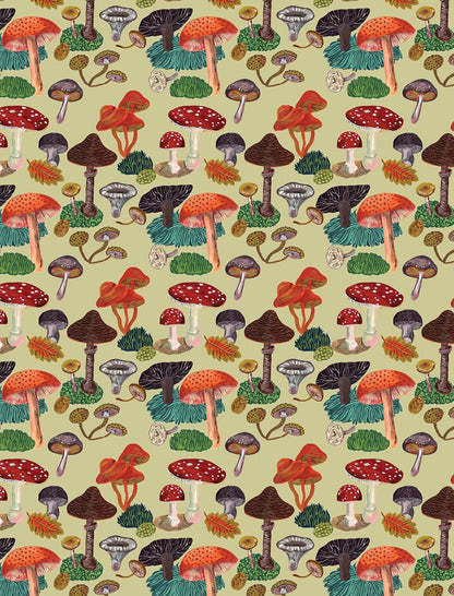 wrapping paper with color mushroom design