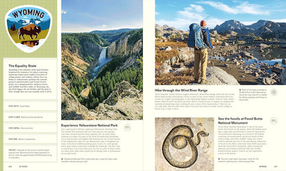 book pages about Wyoming with scenic images and text.