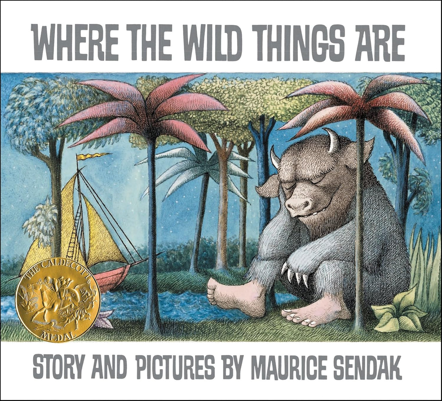 front hardback book cover of Where the Wild Things Are By Maurice Sendak