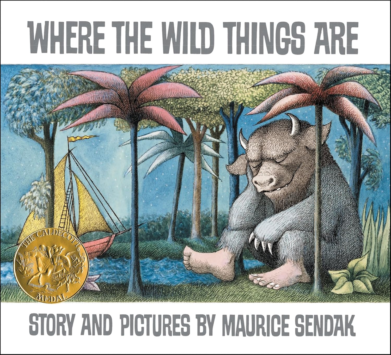front hardback book cover of Where the Wild Things Are By Maurice Sendak