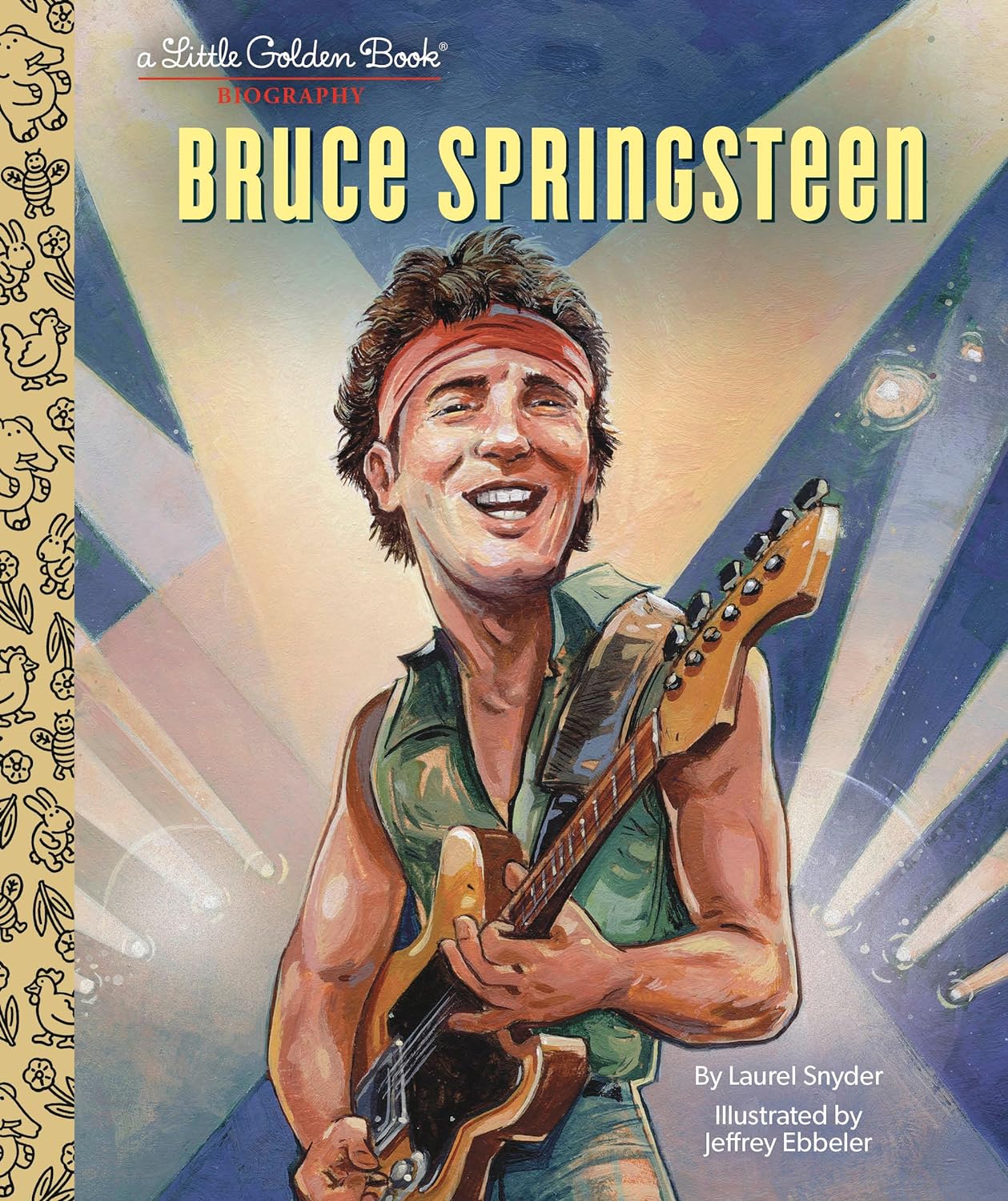 cover of bruce springteen book with illistration of bruce palying guitar.