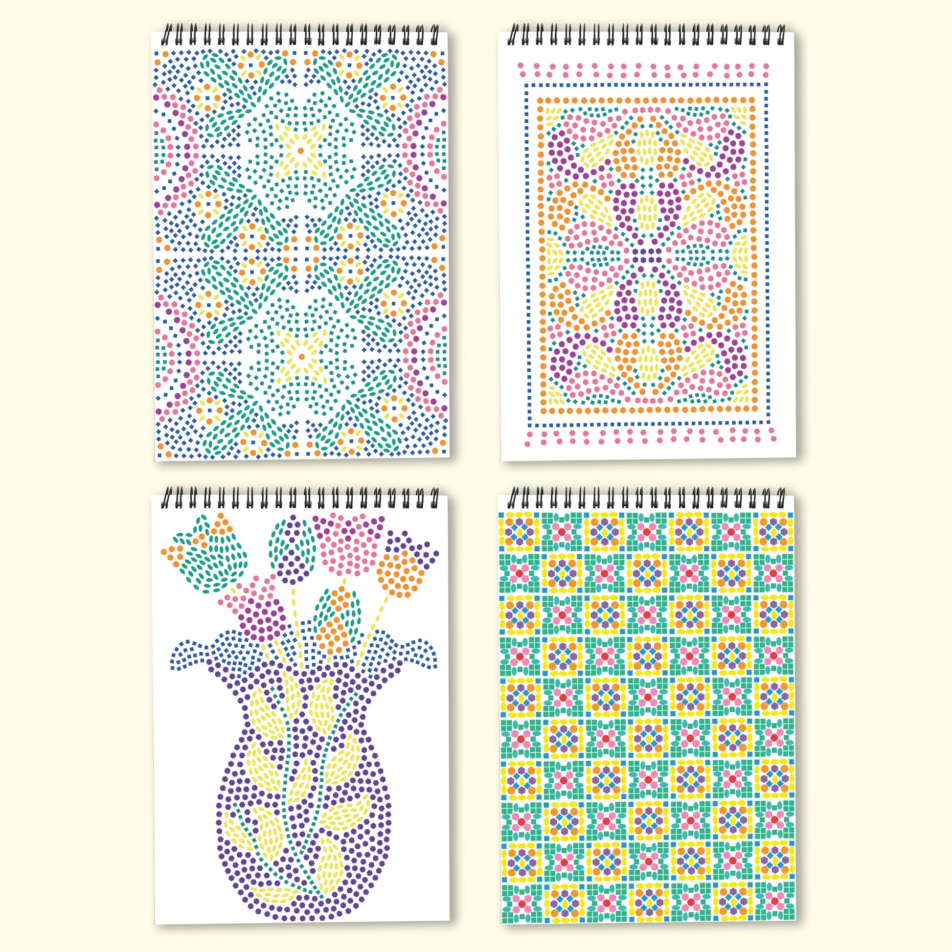4 examples of colored mediterranean pages