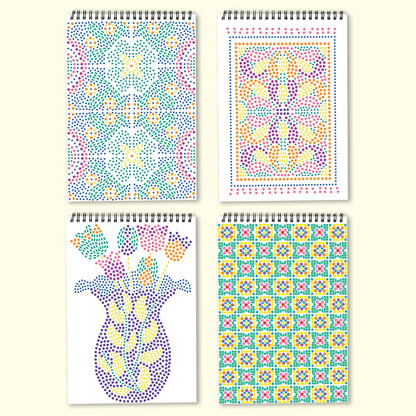 4 examples of colored mediterranean pages