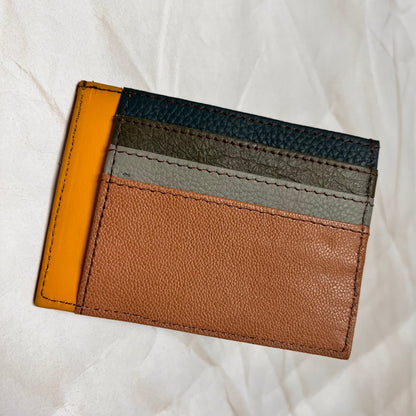 other side of polly wallet with colorful card slots.