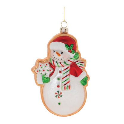 glass snowman cookie ornament.